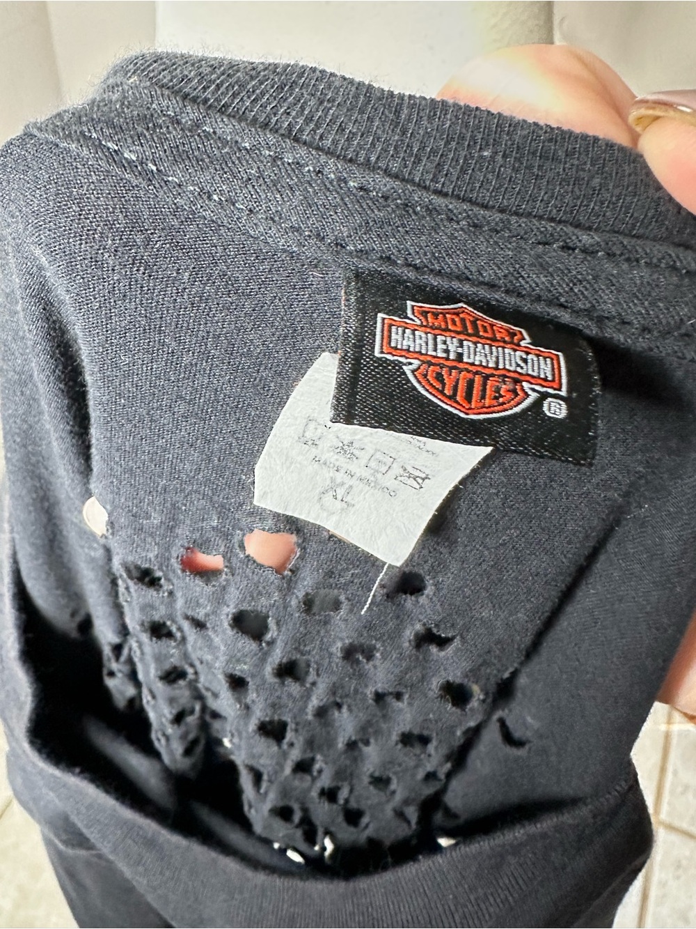 Harley Davidson Studded Mesh Back T-shirt XL - Picture 7 of 8